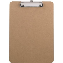 Business Source 9 in. x 12-1/2 in. Clipboard with Flat Clip/Rubber Grips, Brown