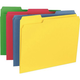 S.P. Richards Co. FILE FOLDERS, HEAVY-WEIGHT, LETTER, 1/3 CUT, 14 PT., 50 PER BOX, ASSORTED