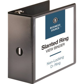 Business Source 11 in. x 8-1/2 in. D-Ring View Binder 5 in. Capacity Black