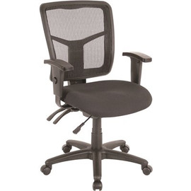 Lorell Managerial 25-1/4 in. x 23-1/2 in. x 40-1/2 in. Black Mid-Back Chair