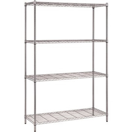 Quantum Storage Systems Convenient 1-Box Wire Shelving Unit, 4-shelf, 18 in. W x 42 in. L x 72 in. H, Chrome