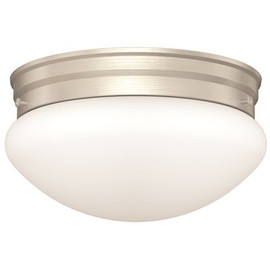 Monument Brushed Nickel Integrated LED Flushmount with White Opal Glass Shade