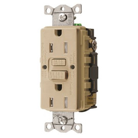 HUBBELL WIRING 15 Amp 125-Volt NEMA 5-15R Hubbell AUTOGUARD Commercial Standard Tamper-Resistant GFCI Receptacle, Ivory