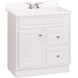 Glacier Bay Hampton 30 in. W x 21 in. D x 33.5 in. H Bath Vanity Cabinet Only in White