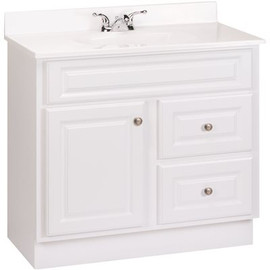 Glacier Bay Hampton 36 in. W x 21 in. D x 33.5 in. H Bath Vanity Cabinet Only in White