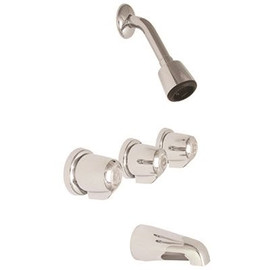 Gerber Classics Fluted 2-Handle Wall Mounted Tub and Shower Trim Kit in Chrome [Valve Not Included]