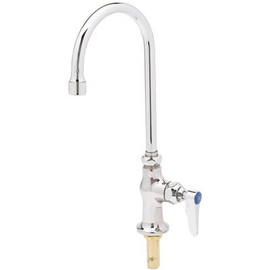T&S Commercial Single-Handle Kitchen Faucet with Swivel/Rigid Gooseneck in Polished Chrome