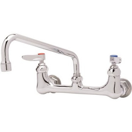 T&S Commercia 2-Handle Kitchen Faucet with Wrist Blade Handles in Polished Chrome Finish