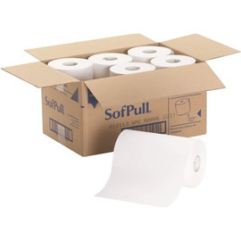 SofPull White Hardwound Roll Paper Towel for SofPull Automated Dispenser (6-Rolls)