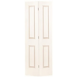 Masonite 24 in. x 80 in. Smooth 2-Panel Painted White Hollow Core Wood Bi-Fold Door