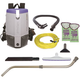 ProTeam Super Coach Pro 6, 6 Qt. Backpack Vacuum with Xover Multi-Surface and Telescoping Wand Kit