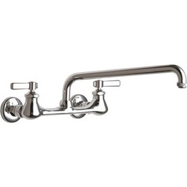 Chicago Faucets LEAD-FREE HOT AND COLD WATER SINK FAUCET WITH 8-INCH FIXED CENTERS AND 12-INCH L-TYPE SWING SPOUT