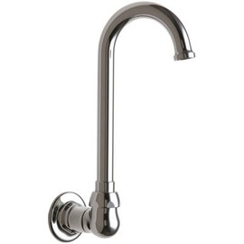 Chicago Faucets 3-1/2 in. Solid Brass Wall Mounted Remote Rigid/Swing Gooseneck Spout with Flow Control