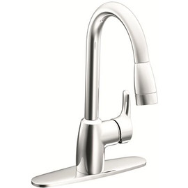 CLEVELAND FAUCET GROUP Baystone Single-Handle Pull-Down Sprayer Kitchen Faucet with Spout in Chrome