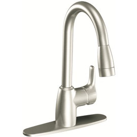 CLEVELAND FAUCET GROUP Baystone Single-Handle Pull-Down Sprayer Kitchen Faucet in Classic Stainless