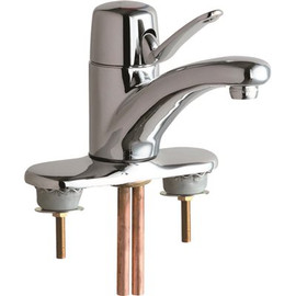 Chicago Faucets SINGLE LEVER BATHROOM SINK MIXING FAUCET WITH 4 IN. CENTERS, CHROME, LEAD FREE