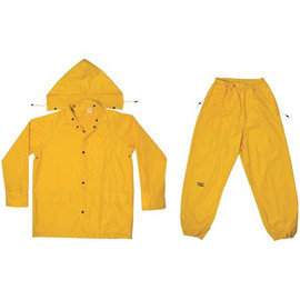 CLC Unisex X-Large Yellow 3-Piece Polyester Rain Suit