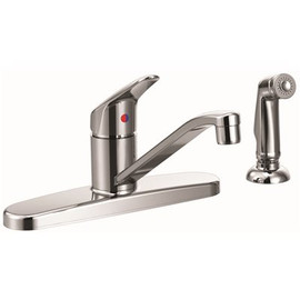 CLEVELAND FAUCET GROUP Cornerstone Single-Handle Standard Kitchen Faucet with Side Sprayer in Chrome