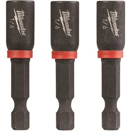 Milwaukee SHOCKWAVE Impact Duty 1/4 in. x 1-7/8 in. Alloy Steel Magnetic Nut Driver Bit (3-Pack)