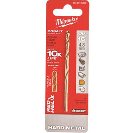 Milwaukee 3/16 in. Cobalt Red Helix Twist Drill Bit