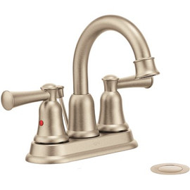 CLEVELAND FAUCET GROUP Capstone 4 in. Centerset 2-Handle Bathroom Faucet with Drain Assembly in Brushed Nickel