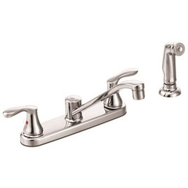 CLEVELAND FAUCET GROUP Cornerstone 2-Handle Standard Kitchen Faucet with Matching Side Spray in Chrome