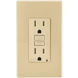 Leviton 15 Amp Tamper Resistant AFCI Outlet, Ivory