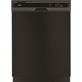 Whirlpool 24 in. Black Front Control Built-In Tall Tub Dishwasher with 1-Hour Wash Cycle, 55 dBA