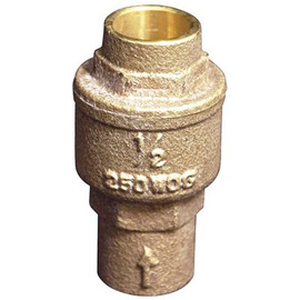 Hammond Valve Corporation HAMMOND VALVE SPRING LOADED IN LINE CHECK VALVE, BRASS 1/2 IN. SWEAT, LEAD FREE