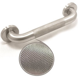 WingIts Premium Series 16 in. x 1.5 in. Diamond Knurled Grab Bar in Satin Stainless Steel (19 in. Overall Length)