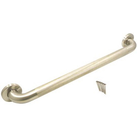 WingIts Premium Series 24 in. x 1.5 in. Diamond Knurled Grab Bar in Satin Stainless Steel (27 in. Overall Length)