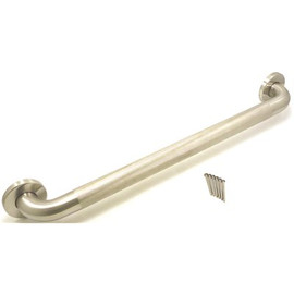 WingIts Premium Series 42 in. x 1.5 in. Diamond Knurled Grab Bar in Satin Stainless Steel (45 in. Overall Length)