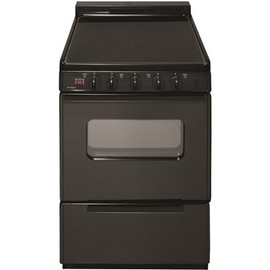 Premier 24 in. 2.97 cu. ft. Freestanding Smooth Top Electric Range in Black