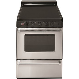 Premier 24 in. 2.97 cu. ft. Freestanding Smooth Top Electric Range in Stainless Steel