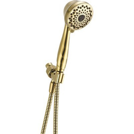 Delta 7-Spray 3.8 in. Single Wall Mount Handheld Shower Head in Polished Brass