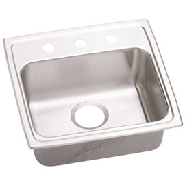 Elkay Lustertone Drop-In Stainless Steel 19 in. 3-Hole Single Bowl ADA Compliant Kitchen Sink with 5.5 in. Bowl