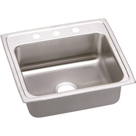 Elkay Lustertone Drop-In Stainless Steel 22 in. 3-Hole Single Bowl ADA Compliant Kitchen Sink with 6.5 in. Bowl
