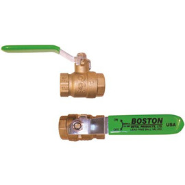 Boston Metal Products BOSTON METAL BALL VALVE, Female NPT Ends, WITH DRAIN 1/2 IN., LEAD FREE