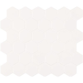 MSI White Glossy Hexagon 11.06 in. x 12.79 in. x 6mm Porcelain Mesh-Mounted Mosaic Tile (19.67 sq. ft./Case)