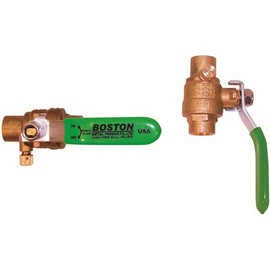 Boston Metal Products BALL VALVE, solder joint Ends, 1 IN. WITH DRAIN