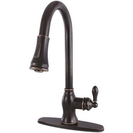 Kingston Brass Classic Single-Handle Pull-Down Sprayer Kitchen Faucet in Oil Rubbed Bronze