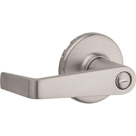 Kwikset Kingston Satin Chrome UL Rated Privacy Bed/Bath Door Handle with Lock
