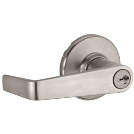 Kwikset Kingston Satin Chrome Storeroom Keyed UL Door Lever Featuring SmartKey