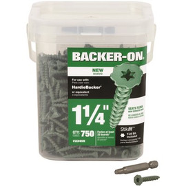 Backer-On #9 x 1-1/4 in. Serrated Flat Head Star Drive Cement Board Screws (750-Pack)