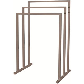 Kingston Brass European 3-Bar Pedestal Steel Construction Towel Rack in Brushed Nickel