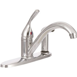 Delta Classic Single-Handle Standard Kitchen Faucet with Side Sprayer in Polished Chrome