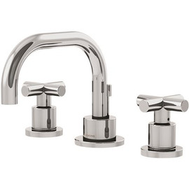 Symmons Dia 8 in. Widespread 2-Handle Low-Arc Bathroom Faucet with Cross Handles in Chrome