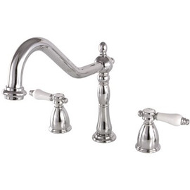 Kingston Brass Victorian Porcelain 2-Handle Standard Kitchen Faucet in Chrome