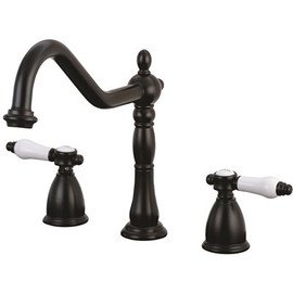 Kingston Brass Victorian Porcelain 2-Handle Standard Kitchen Faucet in Oil Rubbed Bronze