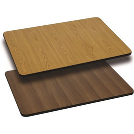 Flash Furniture 30 in. x 60 in. Rectangular Table Top with Natural and Walnut Reversible Laminate Top